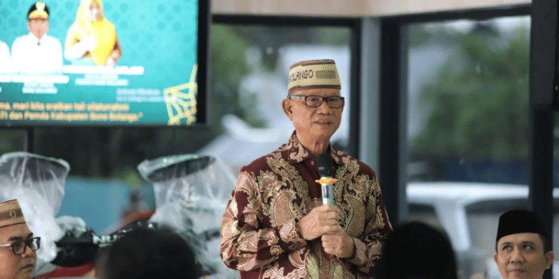 Bupati Bone Bolango, Ismet Mile menghadiri kegiatan buka puasa bersama MD KAHMI Bone Bolango yang digelar di Onato Swiss 18 Cafe dan Resto Danau Perintis, Rabu (26/3/2025). (F.Yudi)