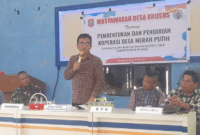 elaksanaan Musyawarah Desa (Musdes) Pembentukan Koperasi Merah Putih Desa Bulotalangi Barat Kecamatan Bulango Timur, Kamis (1/5).
