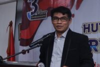 Ketua Umum DPP Pro Jurnalismedia Siber (PJS) Indonesia : Mahmud Marhaba saat memberikan sambutan pada pelaksanaan Uji Kompetensi Wartawan (UKW)