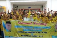 Ribuan warga Gorontalo Utara sambut kedatangan tokoh idola mereka, yakni Thariq dan Nurjana, Calon Bupati dan Wakil Bupati terpilih Pasca Putusan MK PSU Pilkada Bone Bolango 2025