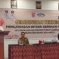 Kepala Inspektorat Bone Bolango, Fredy Lasut, dalam kegiatan Bimtek Manajemen Risiko yang diselenggarakan oleh Inspektorat Daerah Kabupaten Bone Bolango bekerja sama dengan BPKP Provinsi Gorontalo, di Aula Tilongkabila, Hotel Fox Gorontalo, Senin (23/6/2025). (F.AKP)