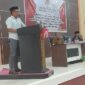 Imran Mahmud, juru bicara Fraksi Partai Nasdem DPRD Bone Bolango saat menyampaikan pandangan umum dalam pelaksanaan Paripurna Tingkat I terhadap Rancangan Peraturan Daerah (Ranperda) tentang Pertanggungjawaban Pelaksanaan APBD Tahun Anggaran 2024, Selasa (24/6/2025). 