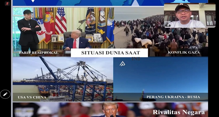 Gubenur Lemhanas RI, DR. H. TB. Ace Hasan Syadzily, M.Si saat memaparkan presentasi di Munas II PJS di Kota Palu , Minggu (13/07/2025).
