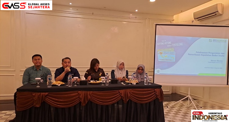 Pelaksanan sosialisasi dan pendataan oleh BPJS Kantor Cabang Gorontalo yang turut dihadiri Ketua Koperasi Global Akses Sejahtera (GASS) Bahrun Usman dan instansi terkait, Kamis (21/8) Roemah Marly & Resto Kota Gorontalo.