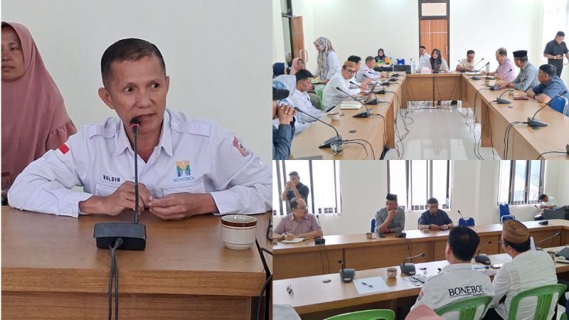 Camat Suwawa Tengah, Noldi Biga, saat menghadiri RDP bersama Komisi I DPRD terkait aspirasi BPD tentang Pemberhentian Kades Duano