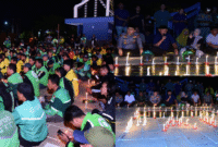 Doa Bersama Ojol Bersama Pemerintah Provinsi Gorontalo dan Kapolda guna Mengenang Wafatnya Affan Kurniawan driver ojol Jakarta, Minggu (31/08/2025).