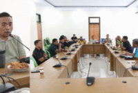 Suasana Rapat Koordinasi (Rakor) Asosiasi Kabupaten (ASKAB) Persatuan Sepakbola Seluruh Indonesia (PSSI) Bone Bolango, bersama Perangkat Pertandingan yang dipimpin Ketua ASKAB-PSSI Bone Bolango Zainudin Pedro Bau.