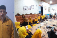 H. Mutawasir (Ketua Satkar Ulama Bone Bolango) bersama Ibu-Ibu Majelis Taklim dalam agenda tadarus Al-Quran