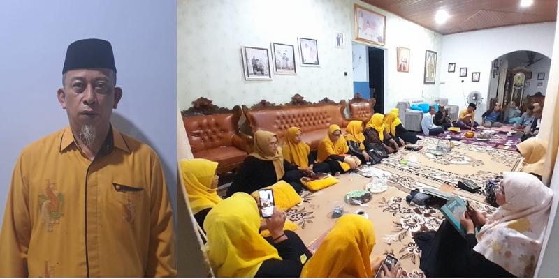 H. Mutawasir (Ketua Satkar Ulama Bone Bolango) bersama Ibu-Ibu Majelis Taklim dalam agenda tadarus Al-Quran