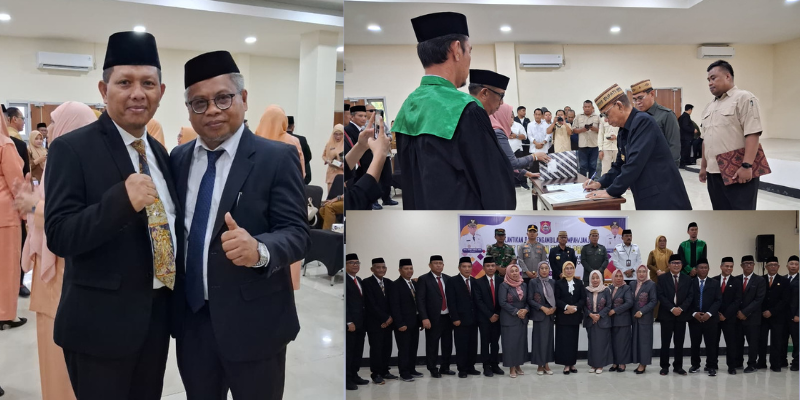 Sejumlah Pejabat Pimpinan Tinggi Pratama di lingkungan Pemerintah Kabupaten Bone Bolango yang dilantik dan diambil sumpahnya oleh Bupati Bone Bolango Drs. H. Ismet Mile, MM.