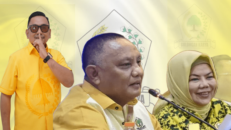 Zainudin Pedro Bau, SH (Wakil Ketua DPRD Bone Bolango), Drs. H. Rusli Habibie (Anggota DPR-RI Fraksi Partai Golkar) dan Idah Syahidah RH (Wakil Gubernur Gorontalo/Ketua DPD Golkar Provinsi Gorontalo Periode 2025 - 2030).