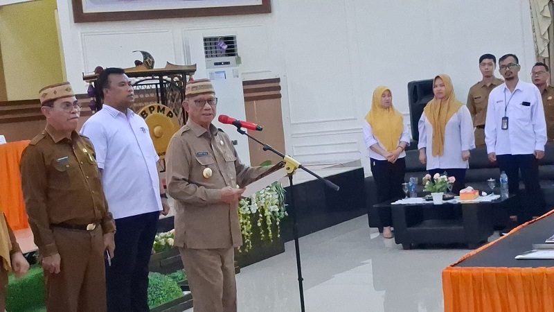 Sambutan Bupati Bone Bolango, Drs. H. Ismet Mile, MM, saat pelantikan PPPK Dilingkungan Pemerintah Daerah Kabupaten Bone Bolango. 