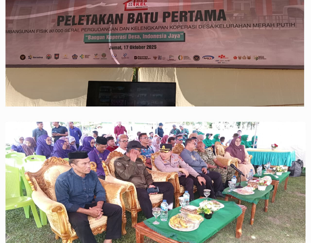 Peletakan batu pertama dilakukan langsung oleh Camat Tilongkabila Imran Gaib, MH.I, di Desa Bongopini, Kecamatan Tilongkabila Kabupaten Bone Bolango, pada Jumat (17/10/2025).