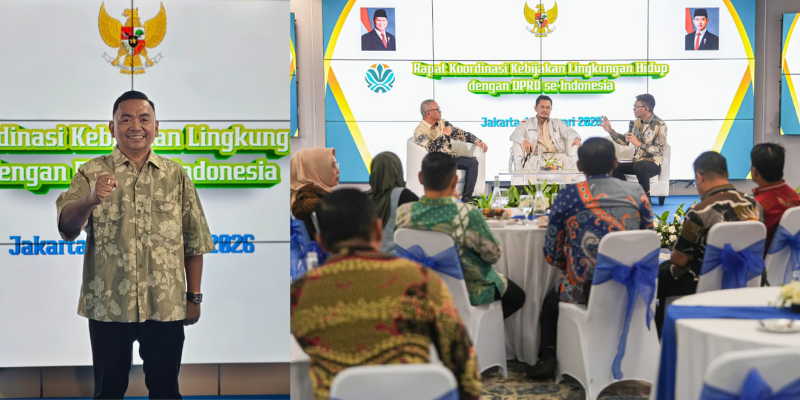 Wasekjen ADKASI, Zainudin Pedro Bau bersama Menteri LH/Kepala Badan Pengendalian Lingkungan Hidup (BPLH) dalam rapat bersama Asosiasi DPRD Kabupaten Seluruh Indonesia (ADKASI) Jakarta, Rabu (7/1).